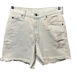Vintage Brittania Relaxed Fit Distressed Denim Cutoff Shorts 28 Light‎ Wash Y2K